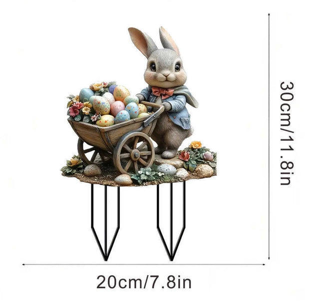 Easter Acrylic Yard Ornaments Multi-Function Courtyard Statue Waterproof Patio Sculpture