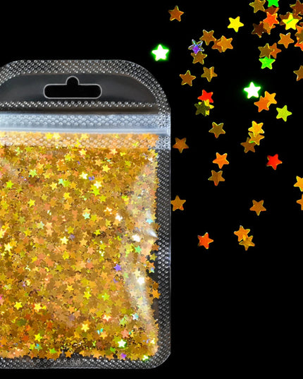 10g Laser Silver Star Nail Glitter Sequins 3D Holographic Stars Butterfly Sparkle Flakes DIY Body Eye Bling Manicure Party Parts