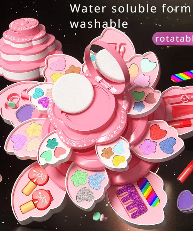 Children's Makeup Box Rotating Opening Cosmetics Toys for Little Girls Princess Makeup Set To Enhance Creativity and Imagination