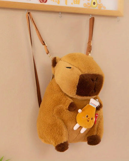 Cute Capybara Plush Backpack for Children, Gift for Girls, Cute Backpack, Playful Accessory, Soft Texture Bag,Stuffed Animals