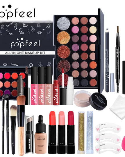 POPFEEL All In One Makeup Kit  for Women Full Kit Set, All in One Makeup Sets Include Eyebrow Eyeliner Eyeshadow