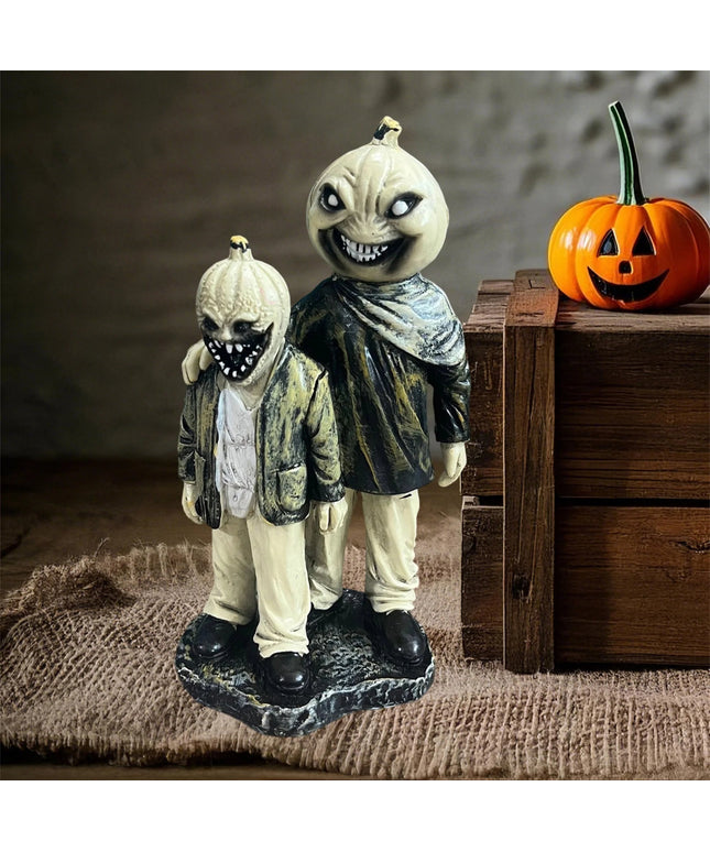 Spooky Witch Cauldron Figurine Decorations Haunted House Resin Halloween Table Centerpiece for Home Office Party Décor