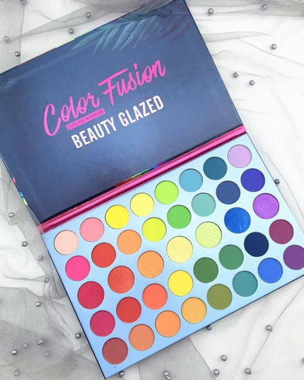 BEAUTY GLAZED 39 Color Rainbow Eyeshadow Palette Long lasting Neon Glitter Eye Shadow Pallete Eye Makeup Cosmetics