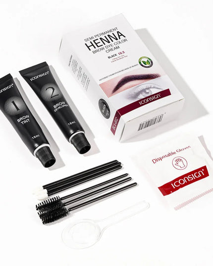 Eyelash Eyebrow Tint Permanent Dye Kit Waterproof Lasting Fast Tint Henna Brow Enhancers Cream Gel Makeup Tool