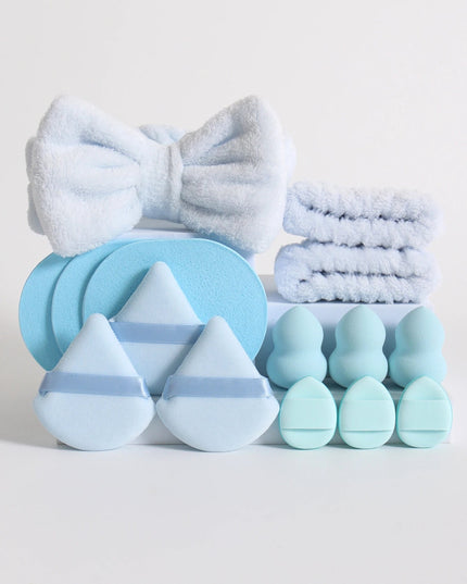 15 Cosmetic Puff Makeup Sponge Blender Beauty Egg Foundation Sponges Puff Wash Face Headband Wristband Make up Accessories