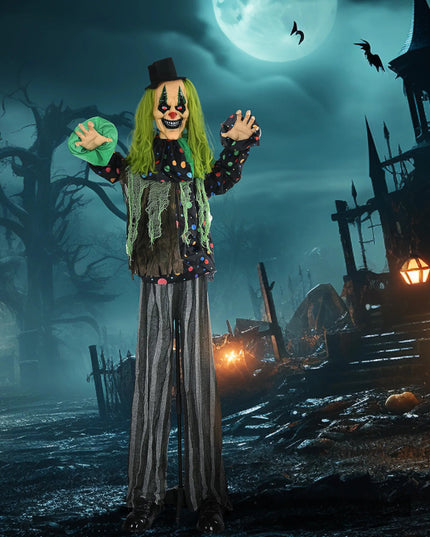 Circus Clown Halloween Animatronic W/ Sound Activated for Party