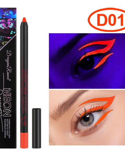 Fluorescence Blue Eyeliner Gel Waterproof Luminous UV Light Neon Eyeliner Pen Yellow Green Pink Color Eye Shadow Cream Make Up