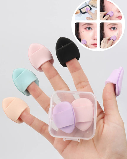 5 Mini Finger Puff Foundation Small Air Cushion Powder Sponge Face Concealer Bb Cream Cosmetic Applicator Makeup Tools