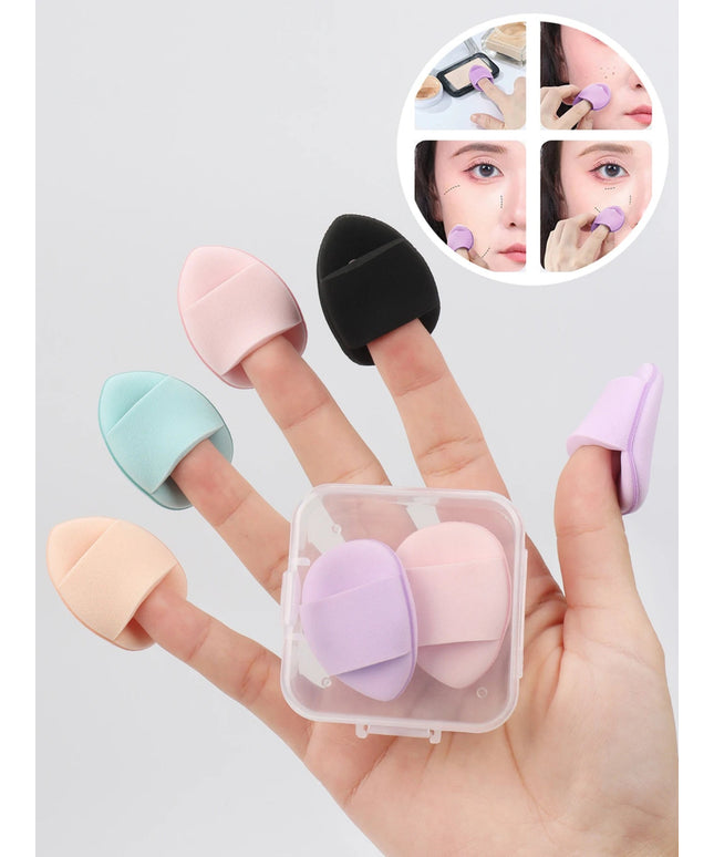 5 Mini Finger Puff Foundation Small Air Cushion Powder Sponge Face Concealer Bb Cream Cosmetic Applicator Makeup Tools