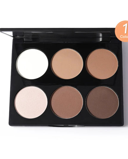 6 Colors Highlighter Contour Palette Makeup 3D Bronzer Matte Contour Palette Face Bronzer Professional Highlight Contour Palette