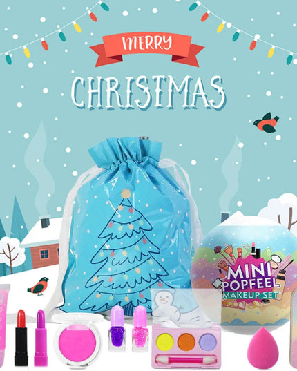 POPFEEL Christmas Surprise Makeup Mini Ball Set -10-Piece Collection with Mini Lipstick, Eyeshadow, and Nail Polish-Perfect Gift