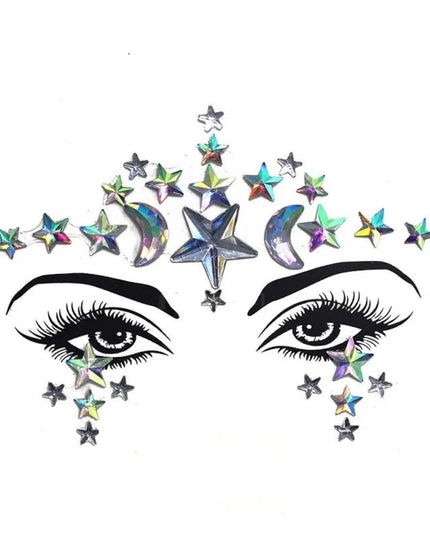 3D Rhinestone Bright Face stickers for festival Glitter Makeup Jewelry Sticker on Face crystals Gems jewels diamonds decoration
