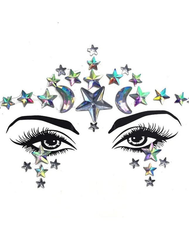 3D Rhinestone Bright Face stickers for festival Glitter Makeup Jewelry Sticker on Face crystals Gems jewels diamonds decoration