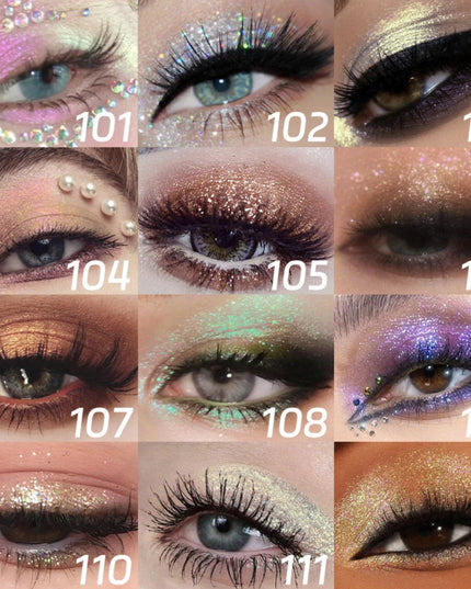 Glitter Liquid Eyeshadow, Silver Monochrome Tone, Waterproof Makeup Effect, Shimmer Pigment Eye Shadow Pallete Set