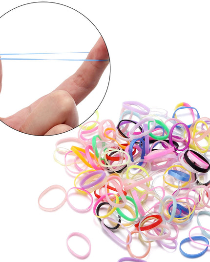 500Pcs Colorful Small Disposable Hair Bands Scrunchie Girls Elastic Rubber Band Ponytail Holder Hair Accessories Hair Ties