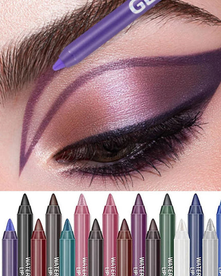 14-Color Eyeliner Pencil Long Lasting Smokey Punk Style Eye Liner Pen Waterproof High Pigmented Pearly Shimmer Eyeshadow Stick