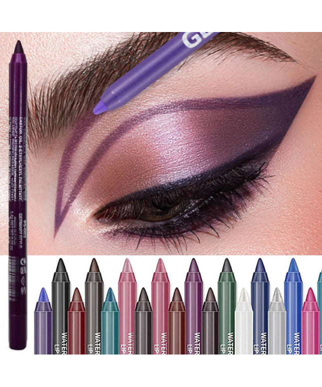 14-Color Eyeliner Pencil Long Lasting Smokey Punk Style Eye Liner Pen Waterproof High Pigmented Pearly Shimmer Eyeshadow Stick