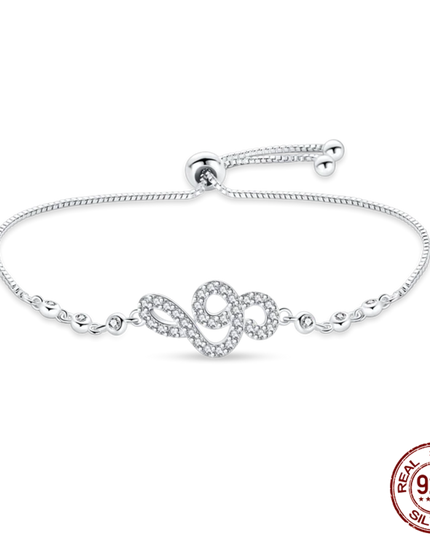 Original Authentic plata de ley 925 Infinity Adjustable Bracelet For Women Hot Symphony Lucky Feather Bracelet For Gift