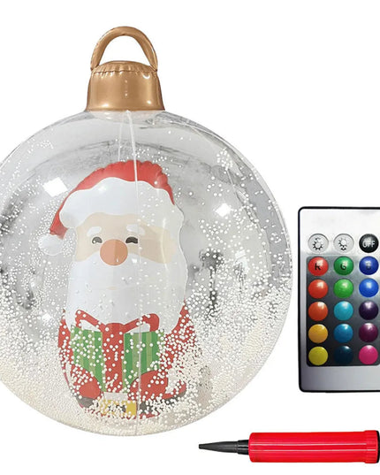 24 Inch Inflatable Christmas Balls New Years Christmas Ornaments with Lights PVC Giant Inflatable Christmas Balls Holiday Decor