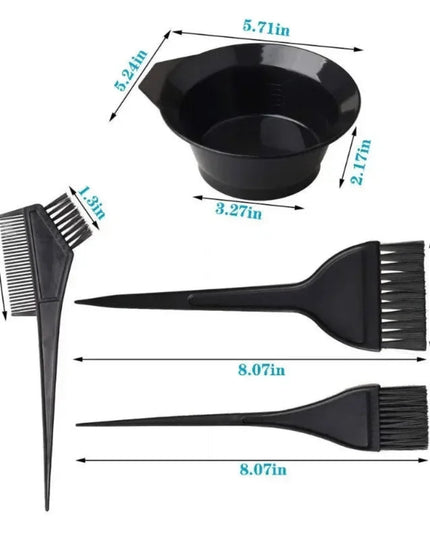 5/22Pcs Set Home Salon Hair Dyeing Brush Hair Dyeing Cream Bowl Coloring Brush Comb Earcap Clips Dyeing Cape Kits Hair Tint Tool