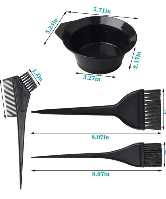 5/22Pcs Set Home Salon Hair Dyeing Brush Hair Dyeing Cream Bowl Coloring Brush Comb Earcap Clips Dyeing Cape Kits Hair Tint Tool