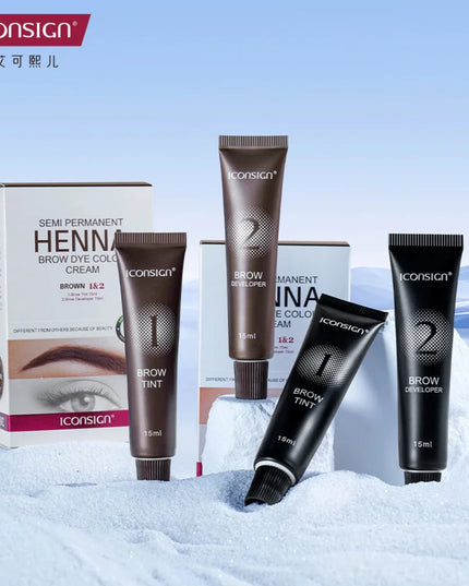 Eyelash Eyebrow Tint Permanent Dye Kit Waterproof Lasting Fast Tint Henna Brow Enhancers Cream Gel Makeup Tool