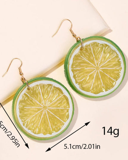 New Fashion Fruit Transparent Pearl Colored Lemon Earrings Y2k Women's Creative Jewelry