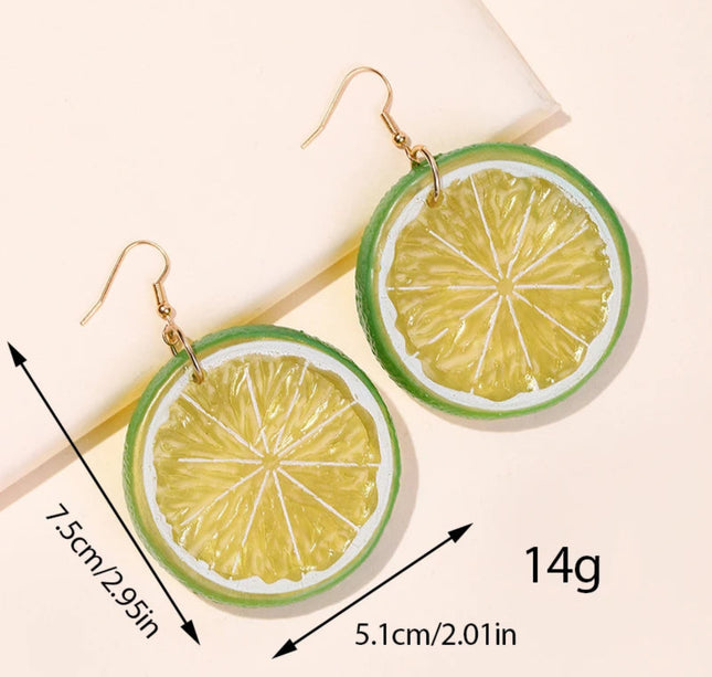 New Fashion Fruit Transparent Pearl Colored Lemon Earrings Y2k Women's Creative Jewelry