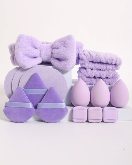 15 Cosmetic Puff Makeup Sponge Blender Beauty Egg Foundation Sponges Puff Wash Face Headband Wristband Make up Accessories