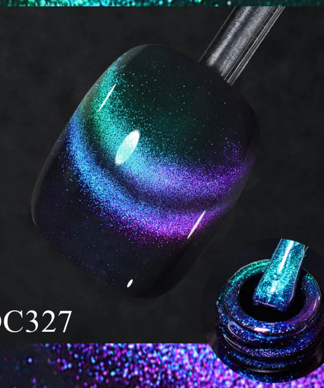 Mtssii 7ml 9D Neon Rainbow Glass Cat Magnetic Gel Nail Polish Double Light Sparkling Glitter Soak Off Varnis Semi Permanent Nail