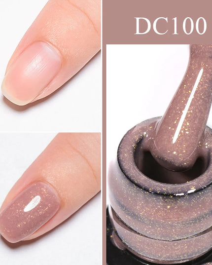 7ml Snowflake Gel Nail Polish UV LED Semi Permanent Milky White Pink Glitter Snow Sequins Gel Nails Art Design Varnish Manicure