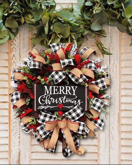 Christmas Holiday Art Wreath Decorative Artificial Wreath Festival Theme Multifunctional Party New Year Decor Prop New Year Gift