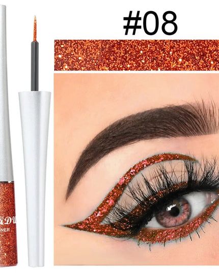 Glitter Liquid Eyeliner Pen Pearlescent Sequins Diamond Bright Shining Eyeliner Waterproof Lasting Eyeshadow Women Cosmetics 1pc