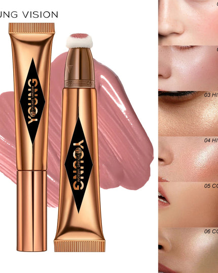 YOUNG VISION air cushion, powder blusher, high gloss stick, makeup liquid, rouge, 6 colors optional