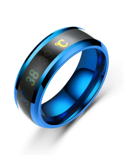Temperature Ring Titanium Steel Mood Emotion Feeling Intelligent Temperature Sensitive Ring for Women Men Waterproof Jewelry