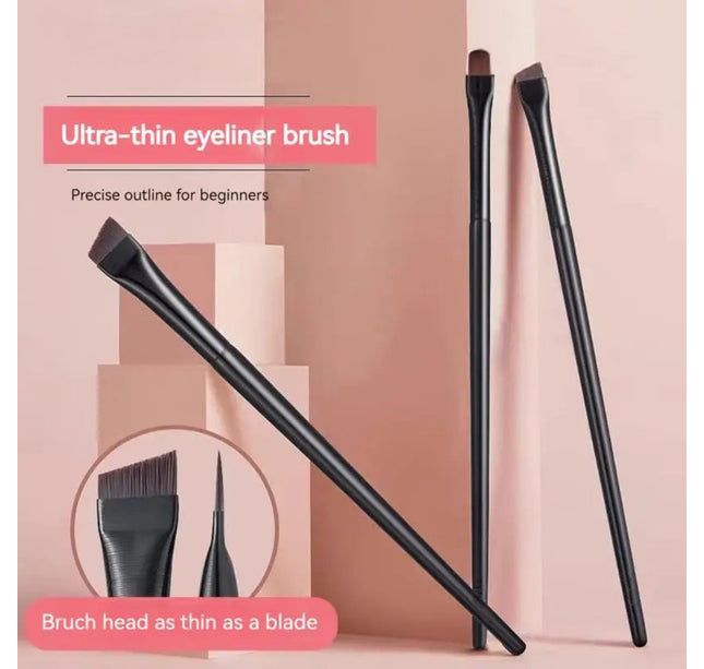 3PCS Eyeliner Eyebrow Contour Makeup Brush Super Soft Fiber Comfortable Grip Soft And Natural Makeup Application Eyeliner Brush
