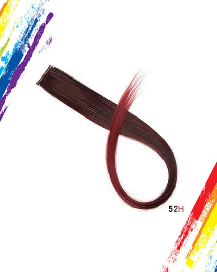 Multi-colors  Clip in Synthetic Hair Extensions 22 inch Rainbow Hairpieces for Girls Women Kids Favor Gift(Colorful Set)