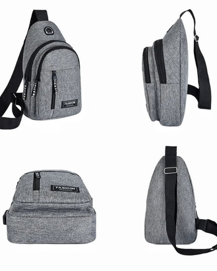 2025 New Multifunctional Chest Bag Men's Fashion Trend Oxford Cloth Shoulder Bag Korean Style Casual Waterproof Messenger Bag