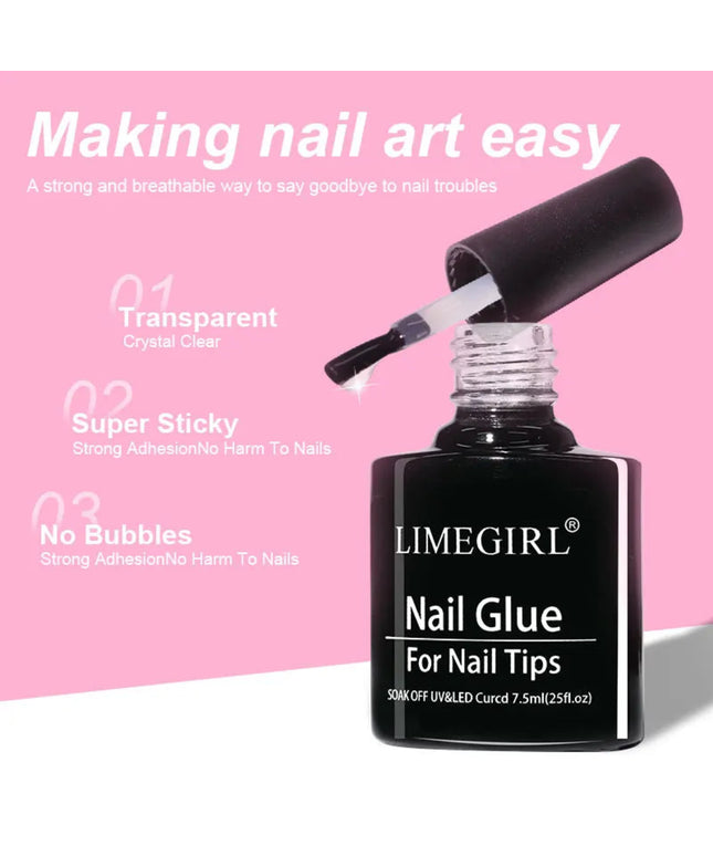 Limegirl Nail Tips Glue Gel 7.5ml uv Glue for false Nail Gel Polish Manicure Hybrid Gellac Multi-function Strong Gel Nail Polish
