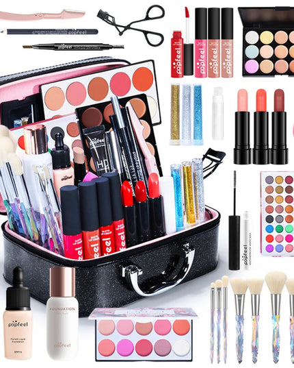 POPFEEL All In One Makeup Kit  for Women Full Kit Set, All in One Makeup Sets Include Eyebrow Eyeliner Eyeshadow