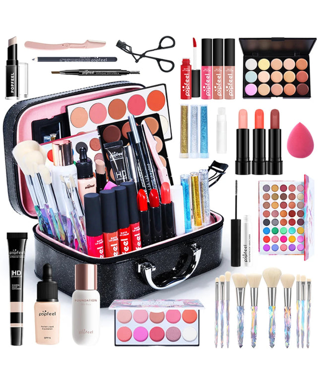 POPFEEL All In One Makeup Kit  for Women Full Kit Set, All in One Makeup Sets Include Eyebrow Eyeliner Eyeshadow