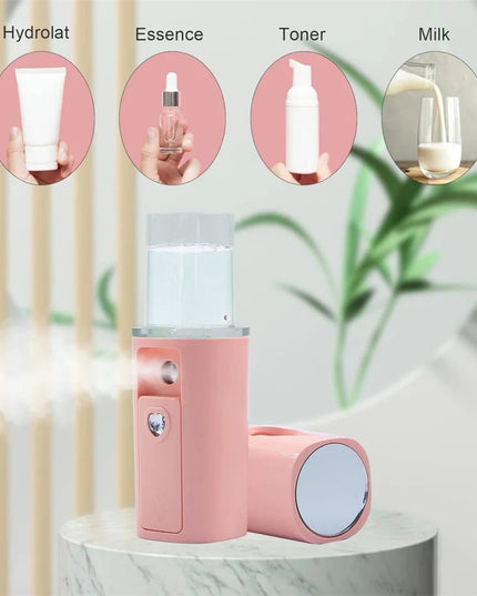 20ml Face Steamer Air Humidifier Portable Facial Sprayer Nebulizer Hydrating Anti-aging Mini Nano Wrinkle Women Beauty Skin Care