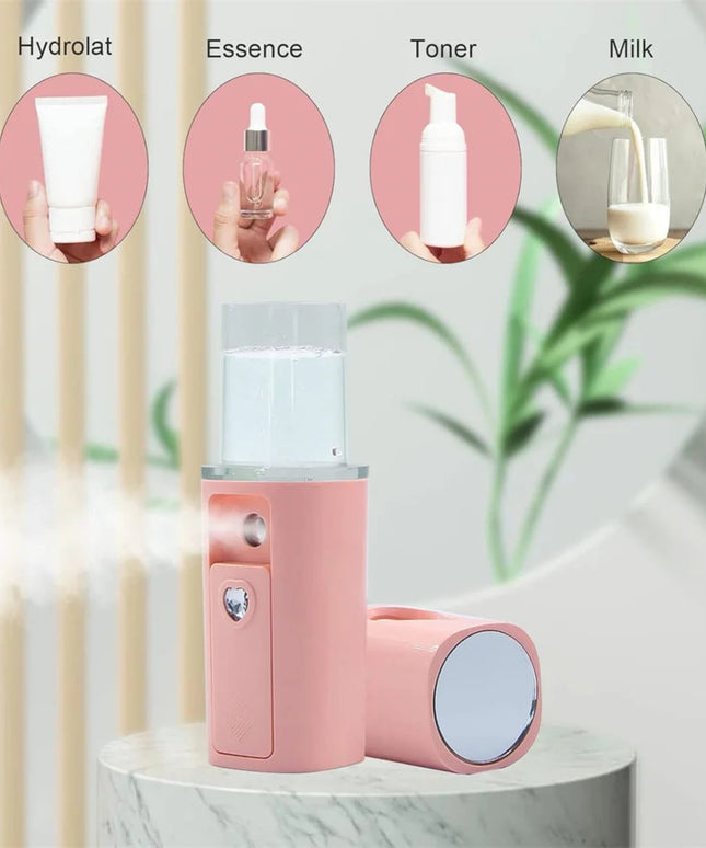 20ml Face Steamer Air Humidifier Portable Facial Sprayer Nebulizer Hydrating Anti-aging Mini Nano Wrinkle Women Beauty Skin Care