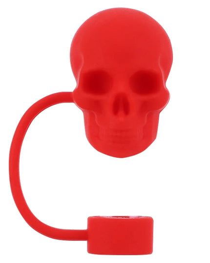 Silicone Cute Skull Straw Covers 10mm Skull Shape Straw Caps Reusable Halloween Skull Straw Toppers for Stanley 30&40 Oz Tumbler