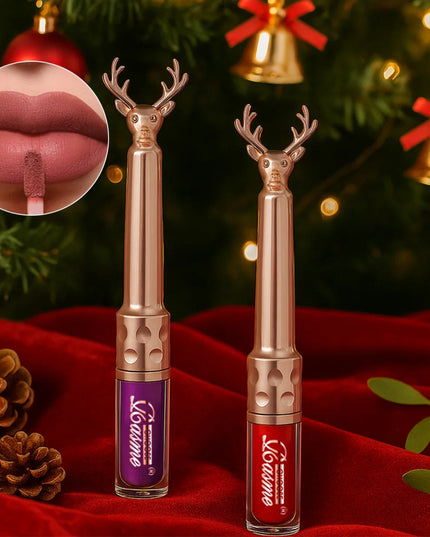 Nude Liquid Lipstick Waterproof Velvet Matte Lip Gloss Long lasting Non stick Cup Lip Gloss Makeup Pigments Cosmetics Christmas