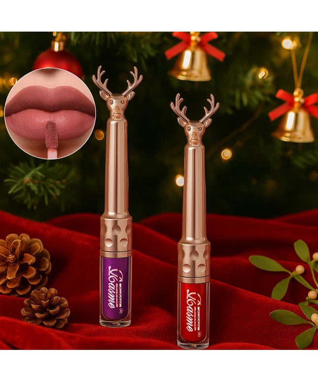 Nude Liquid Lipstick Waterproof Velvet Matte Lip Gloss Long lasting Non stick Cup Lip Gloss Makeup Pigments Cosmetics Christmas