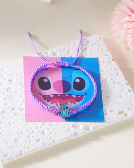 Disney Stitch Cartoon Bracelet Kawaii Lilo & Stitch Adjustable Wristband for Kids Girls Boys Gift Idea