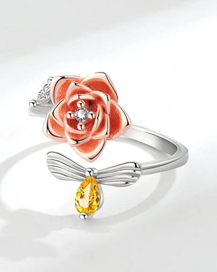 Sam Panda 925 Sterling Silver Sunflower Diamond Zircon Rotatable Ring For Women Gift Relieve Stress Ring Jewelry Wholesale