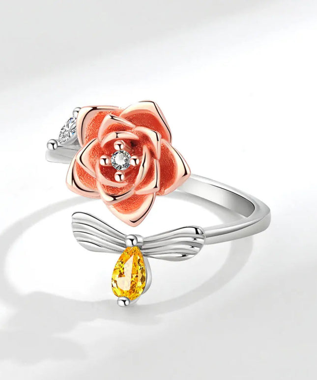 Sam Panda 925 Sterling Silver Sunflower Diamond Zircon Rotatable Ring For Women Gift Relieve Stress Ring Jewelry Wholesale