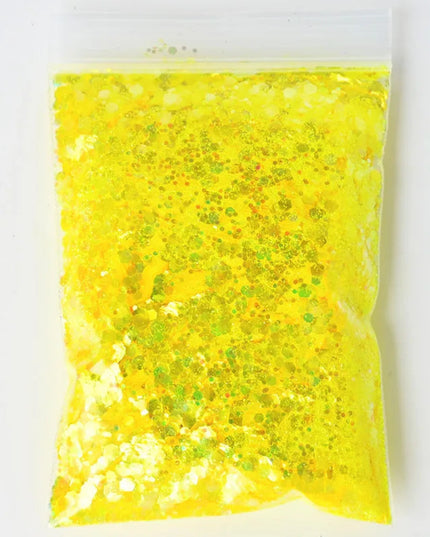 50G/Bag Holographic Mixed Hexagon Shape Chunky Nail Glitter Sequins Sparkly Flakes Slices Manicure Body/Eye/Face Glitter TCF2335